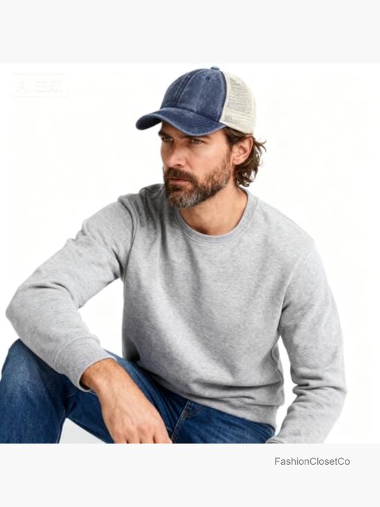 Vintage Washed Cotton Distressed Trucker Hat with Mesh Back, Low Profile main image 5